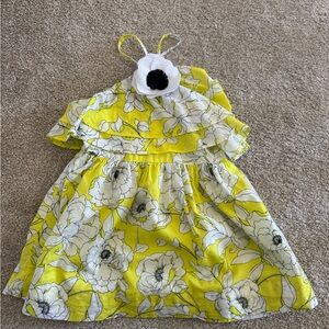 Floral Yellow and White Baby Dress